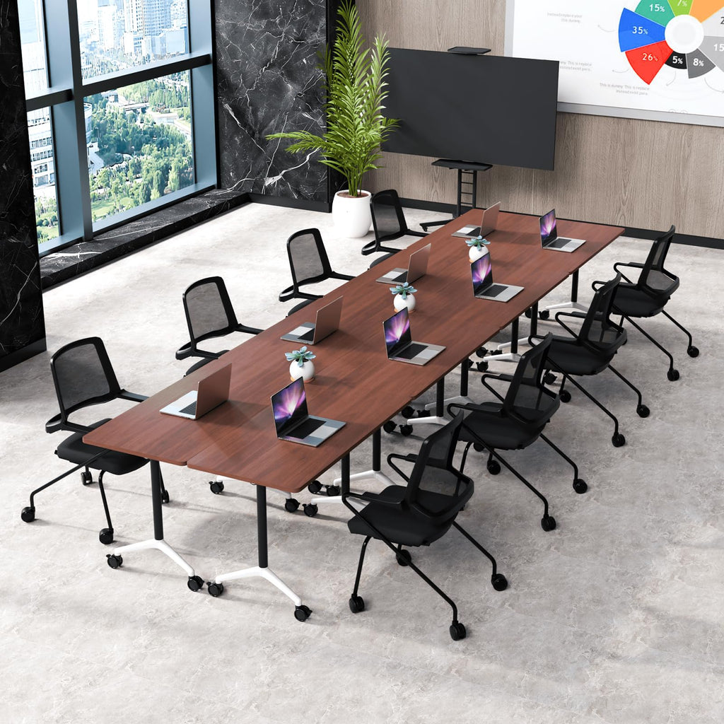 Folding Conference Table with Wheels for Office & Training Rooms