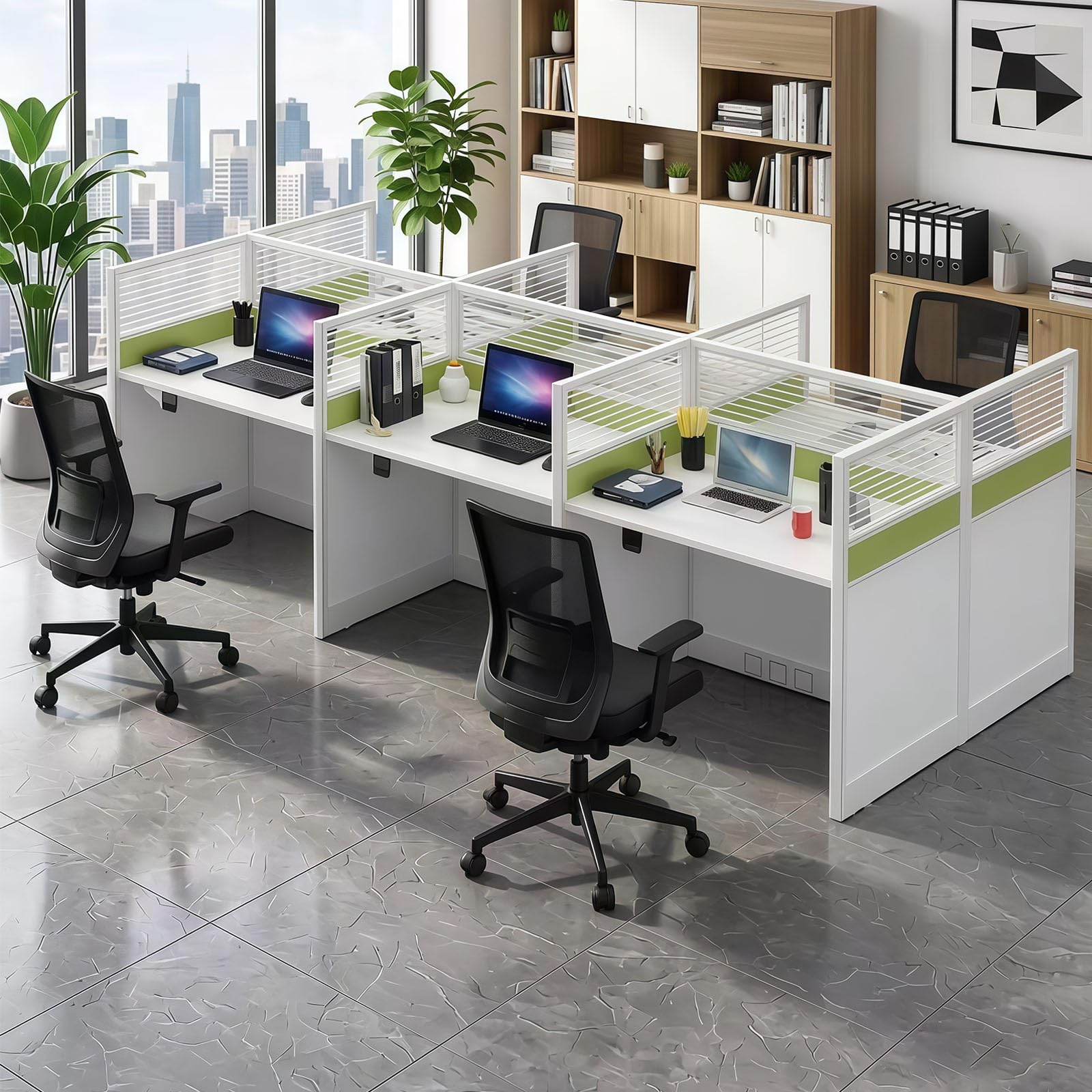 Modular Office Workstation Desk with Privacy Panels