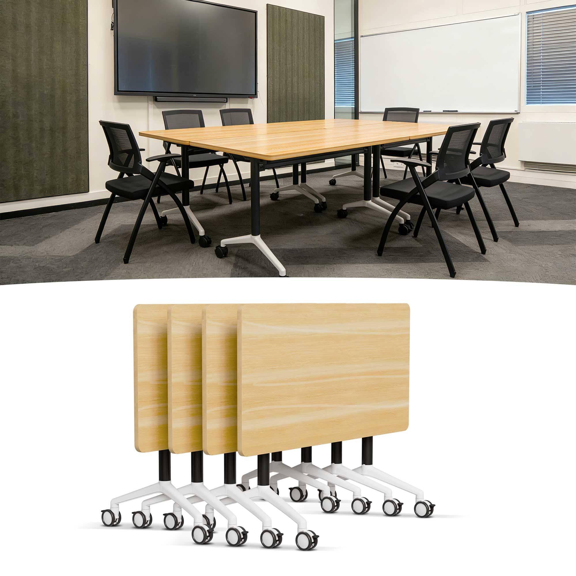 Modular Folding Conference Table with Wheels
