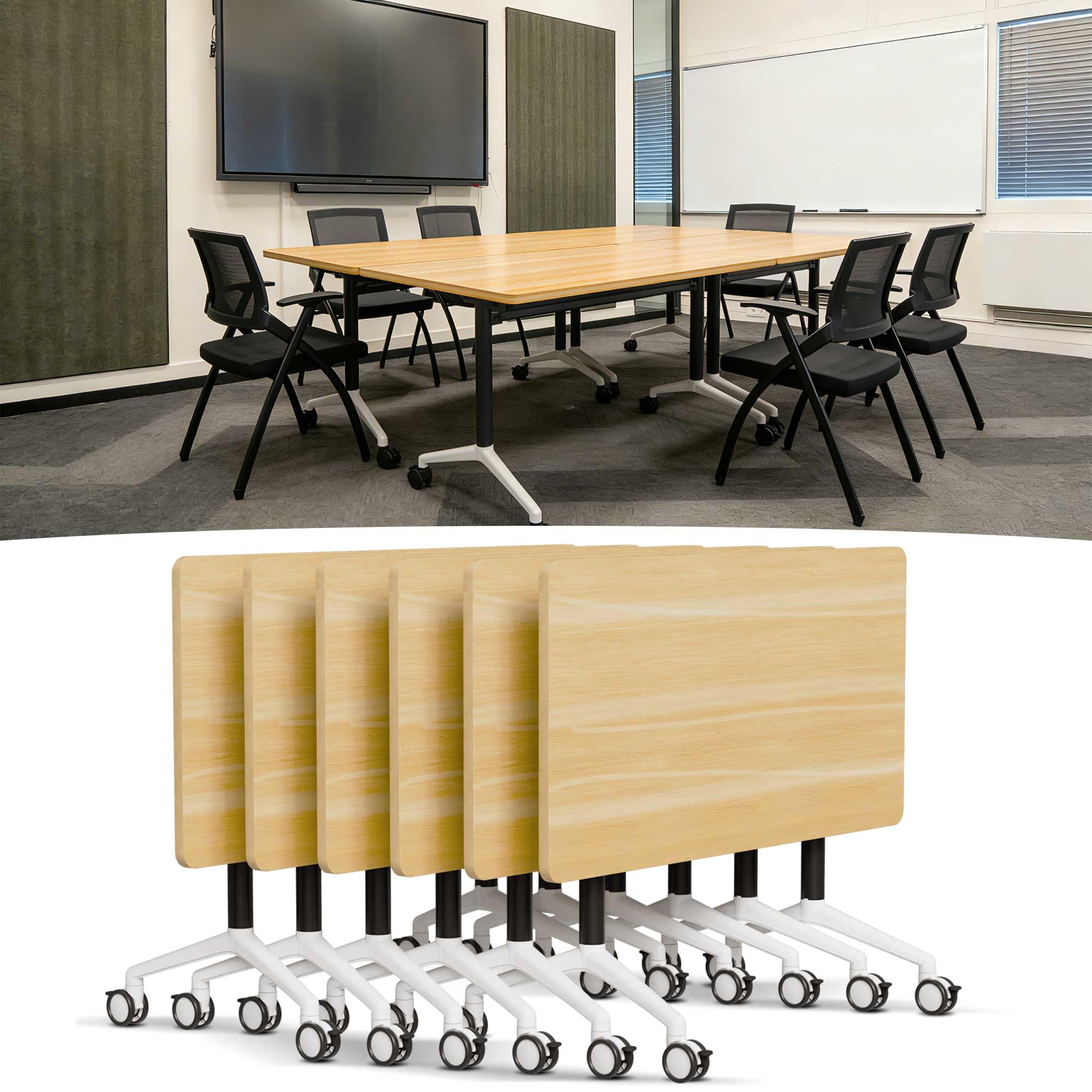 Modular Folding Conference Table with Wheels