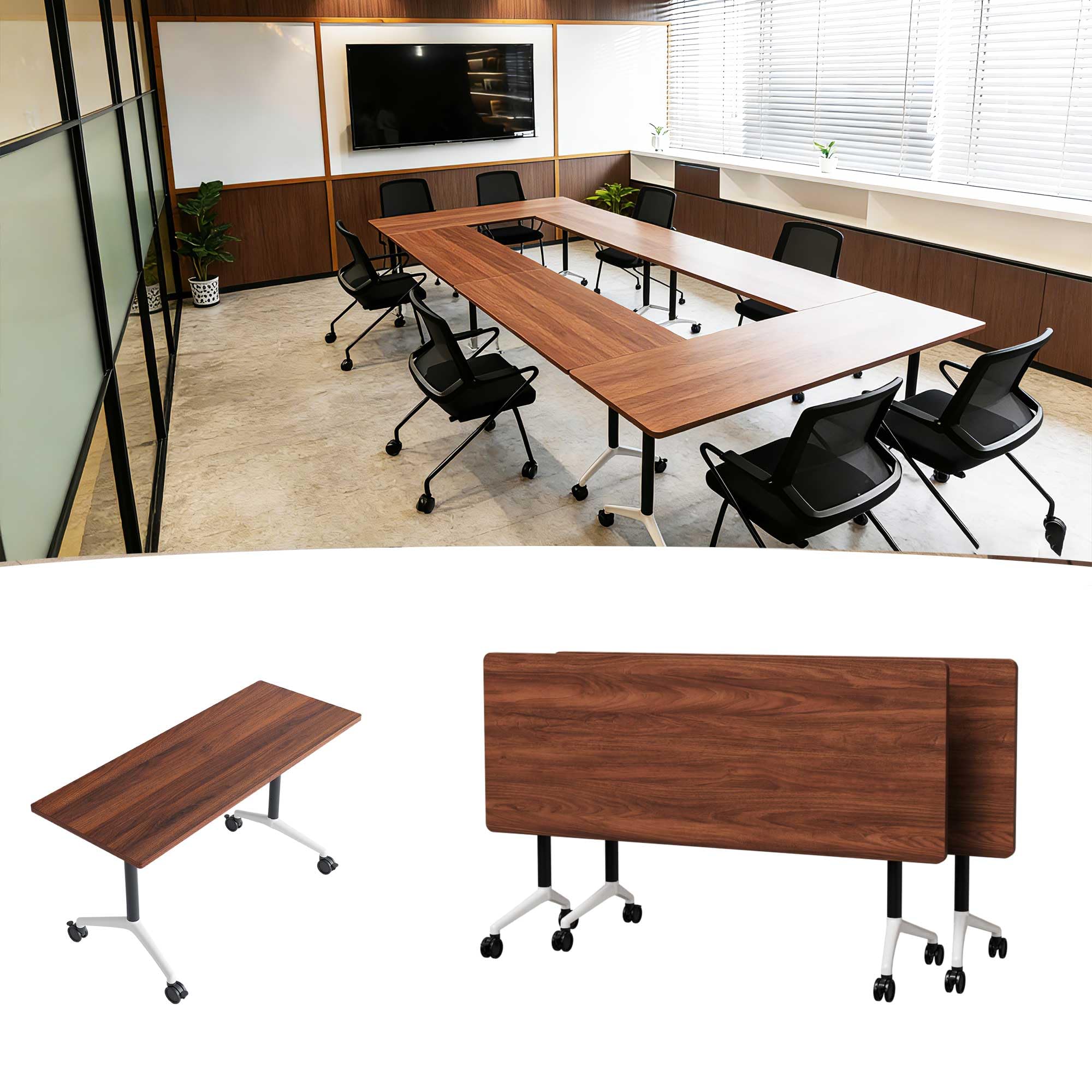 Modular Folding Conference Table with Wheels