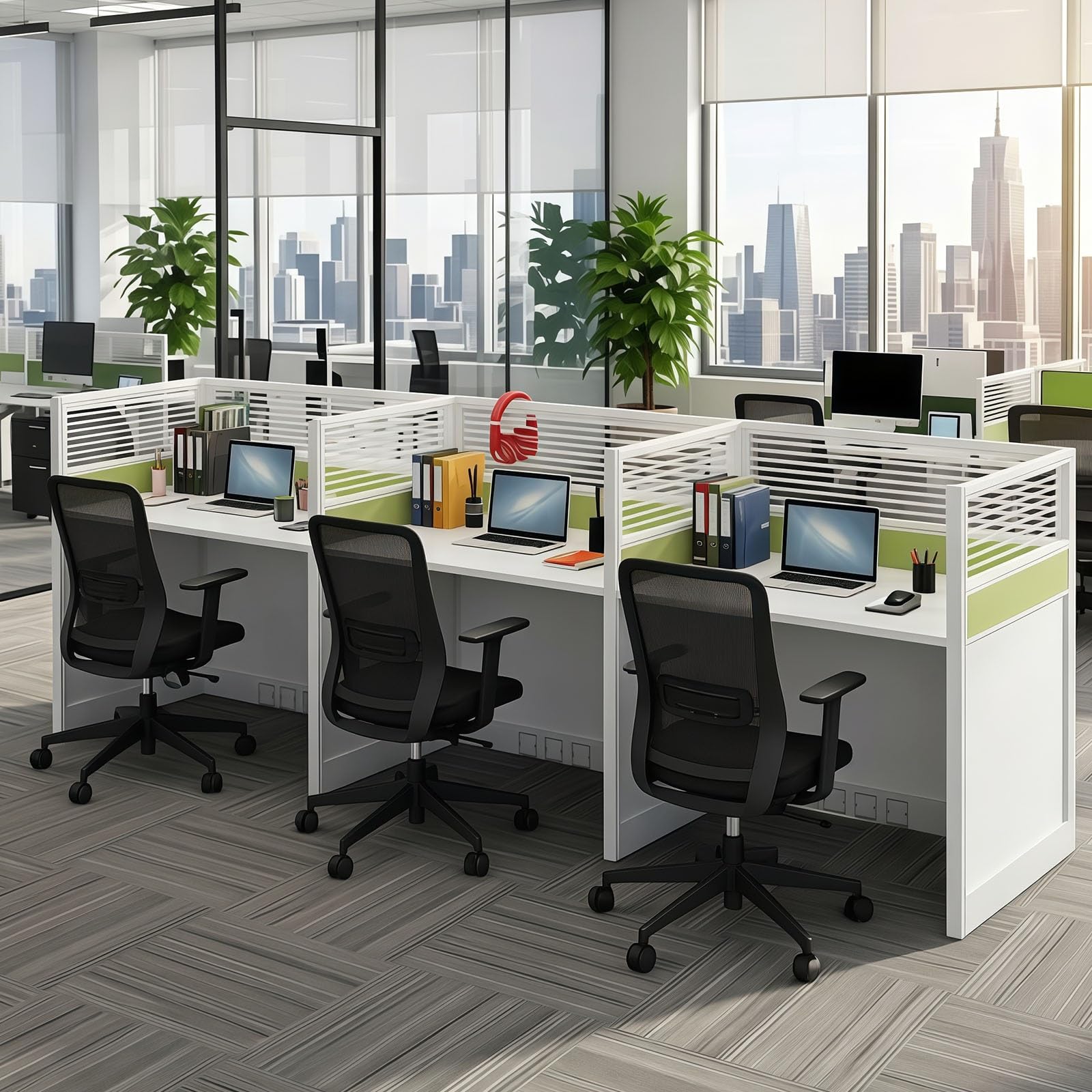 Modular Office Workstation Desk with Privacy Panels