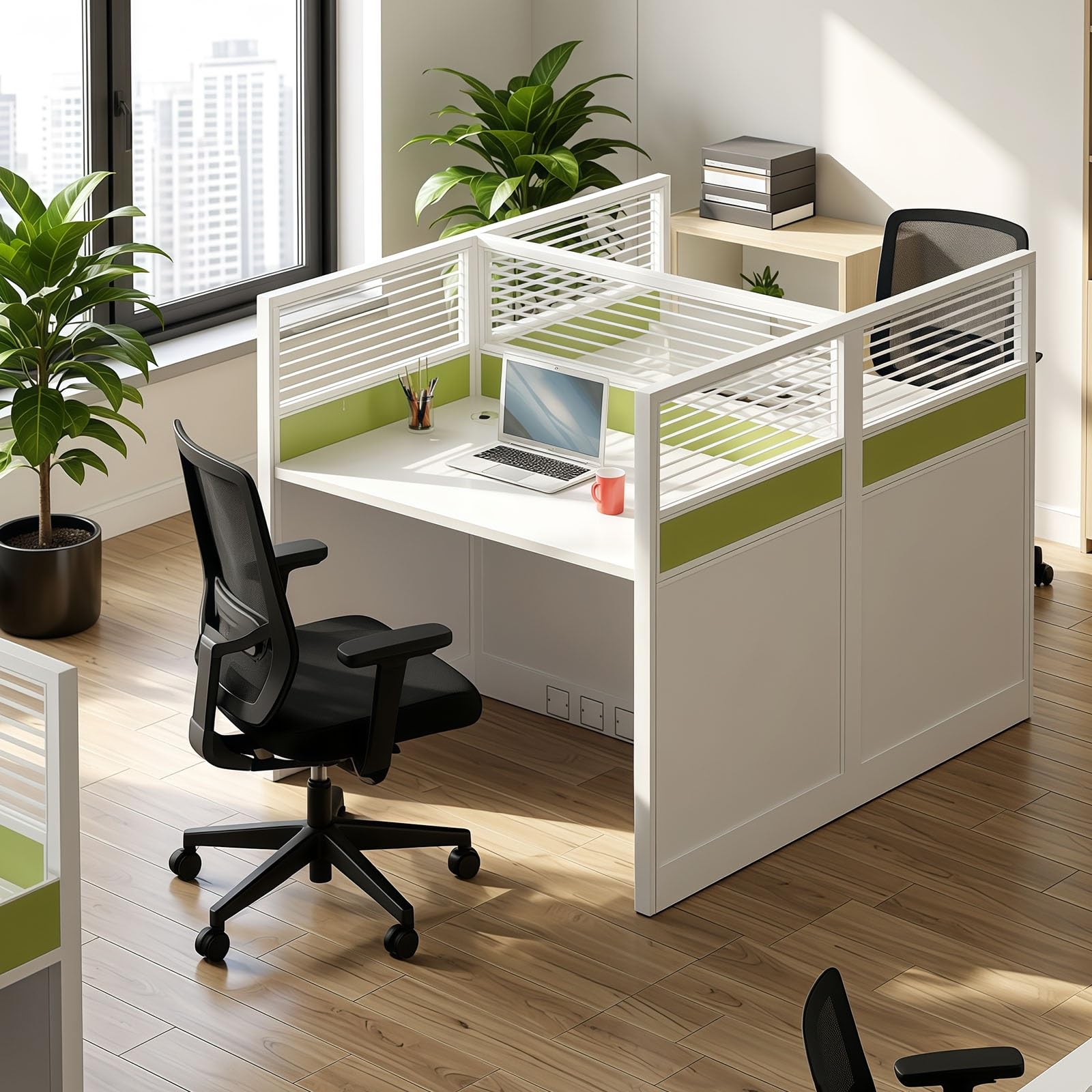 Modular Office Workstation Desk with Privacy Panels