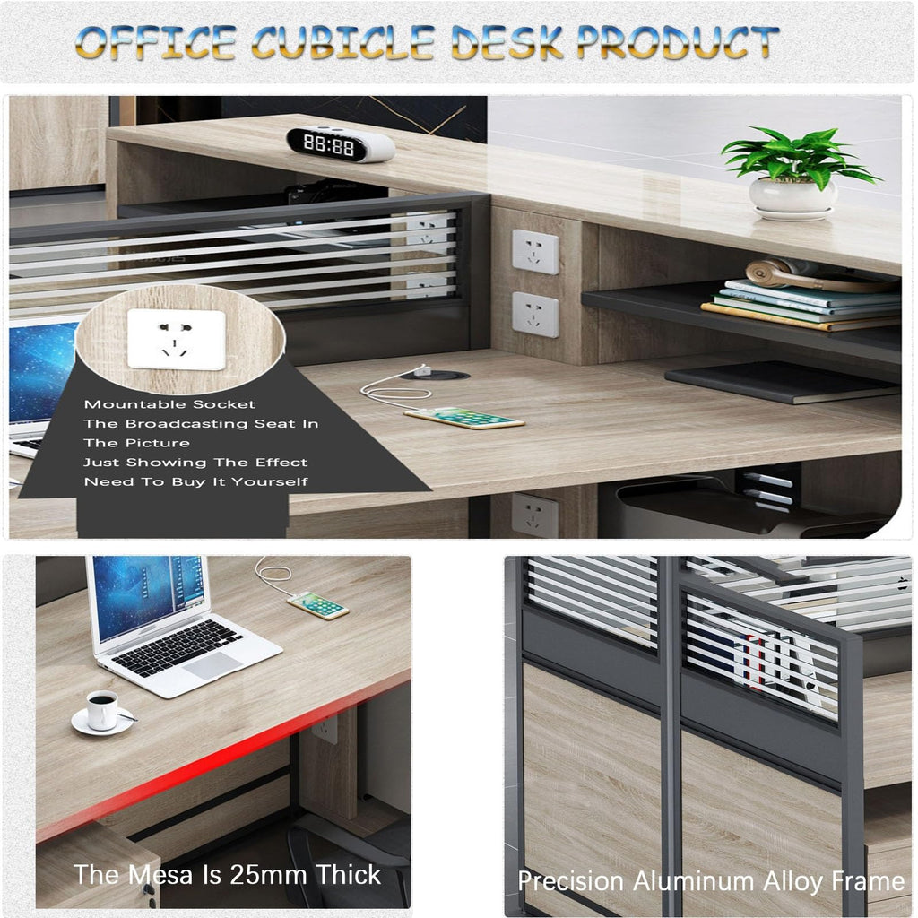 47" Office Cubicle Workstation with Partition Desk