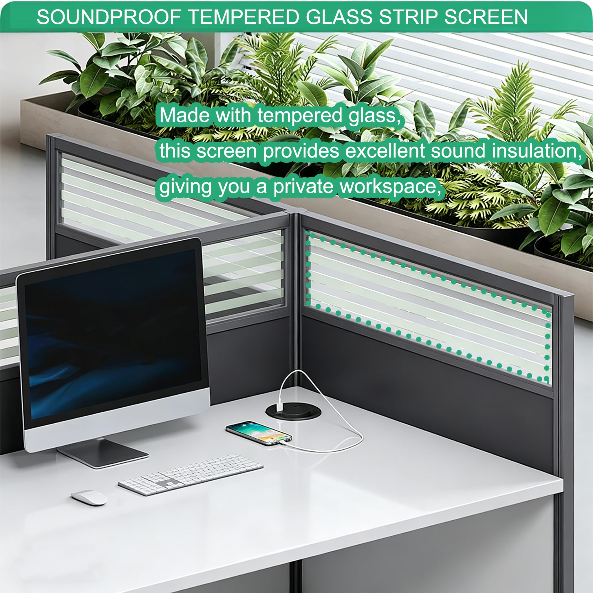 Multi-Person Office Workstation with Privacy Panels & Lockable Storage