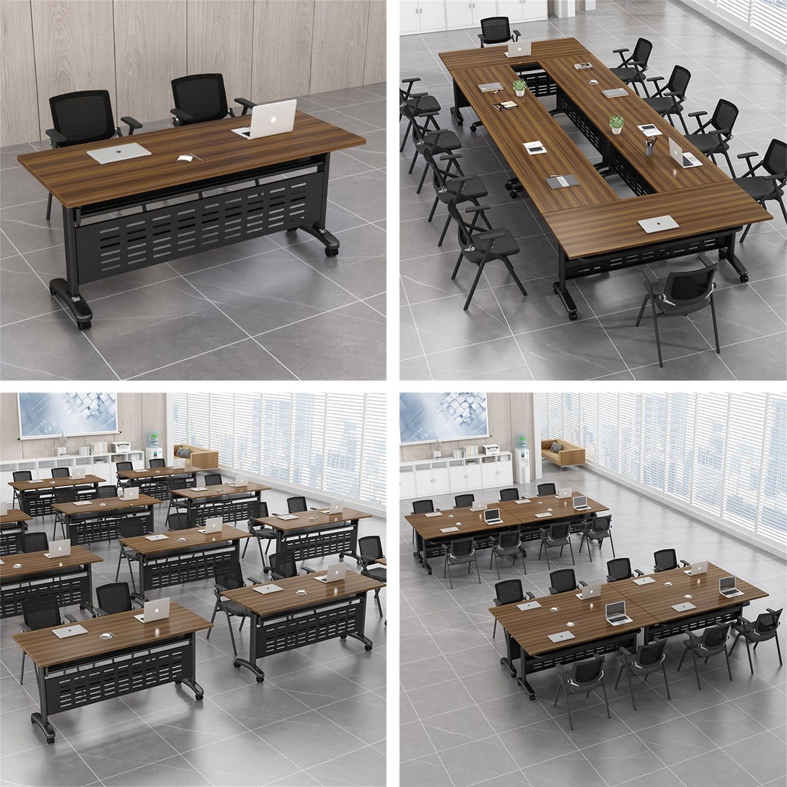 Portable Folding Conference Table with Wheels