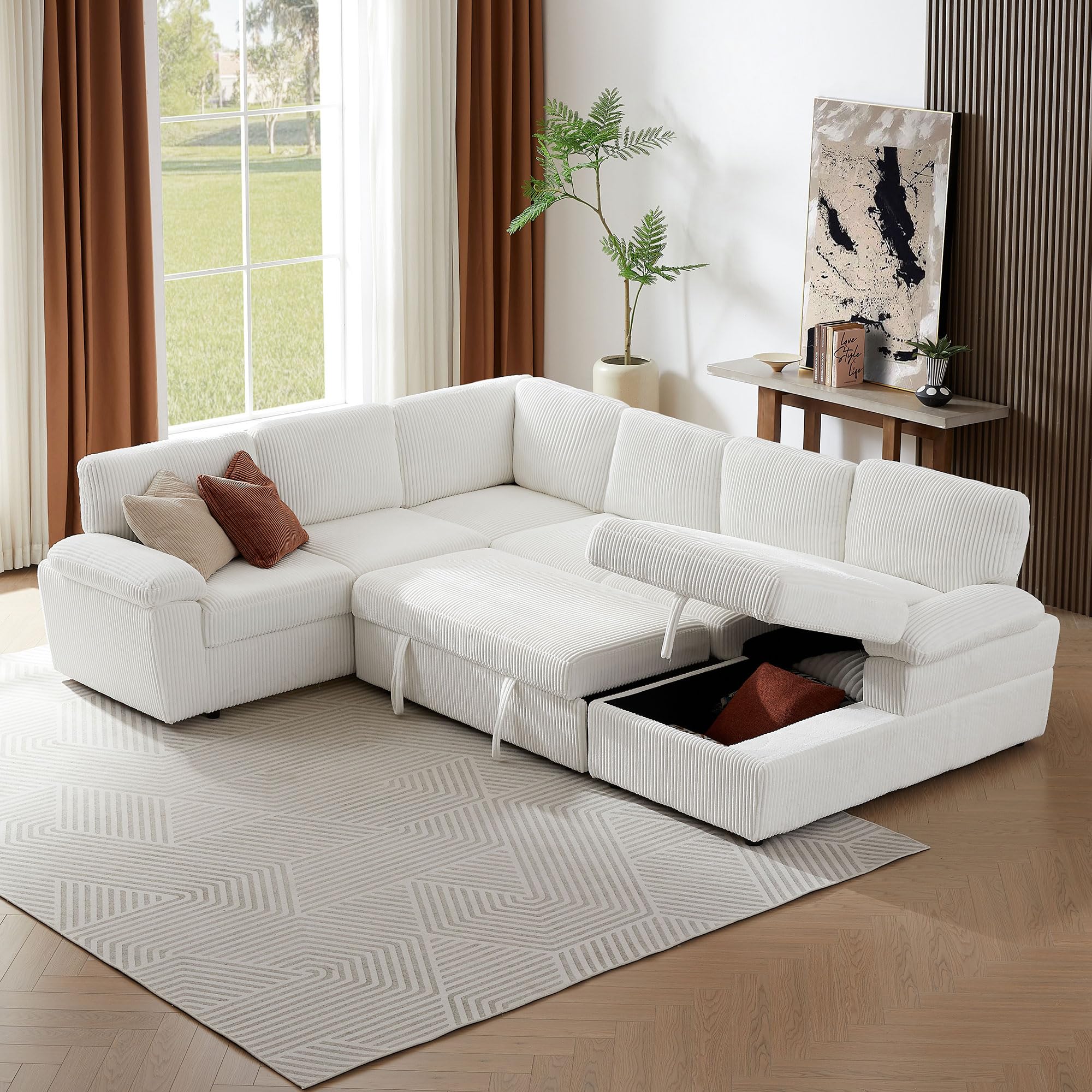 Modular Sleeper Sectional Sofa with Storage
