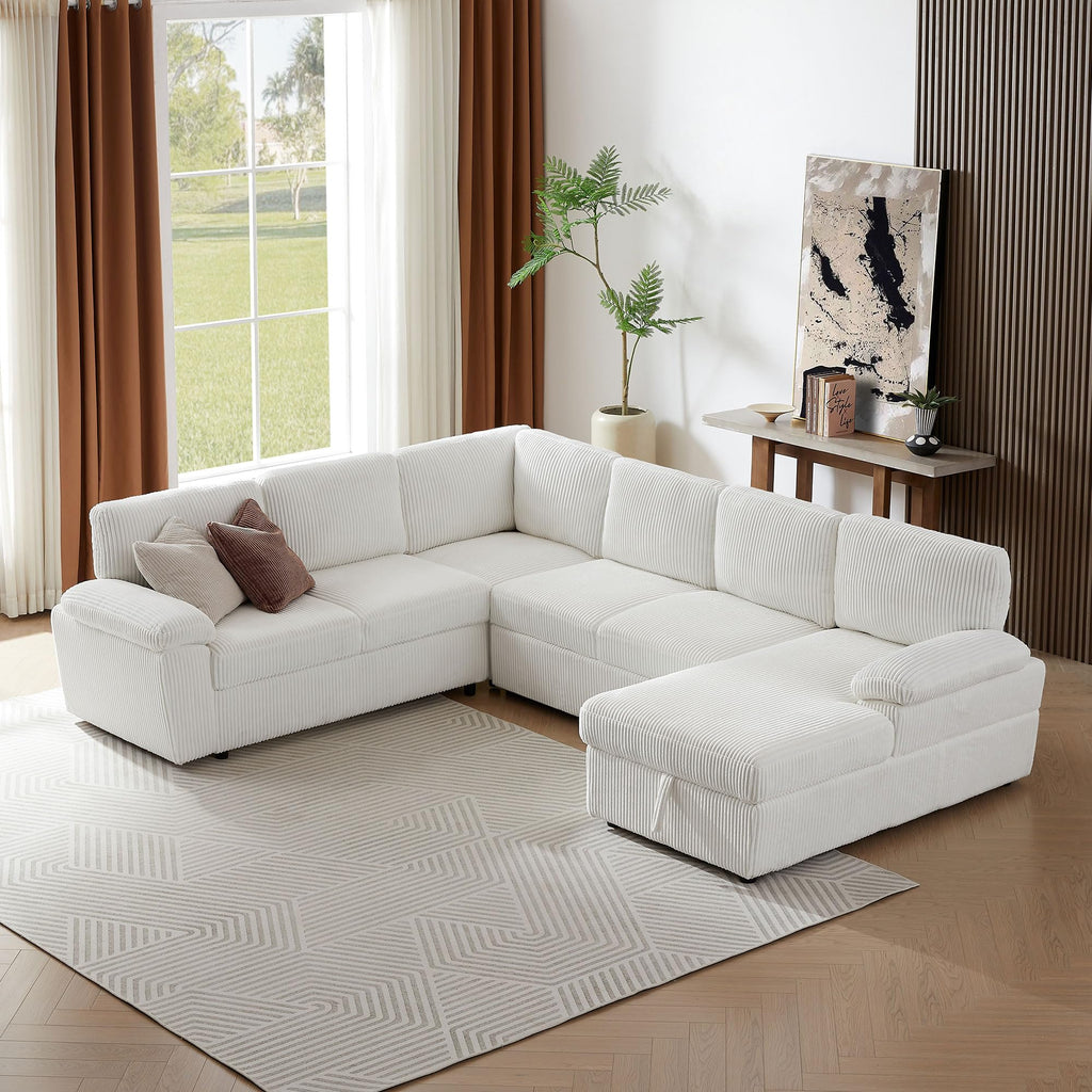 Modular Sleeper Sectional Sofa with Storage