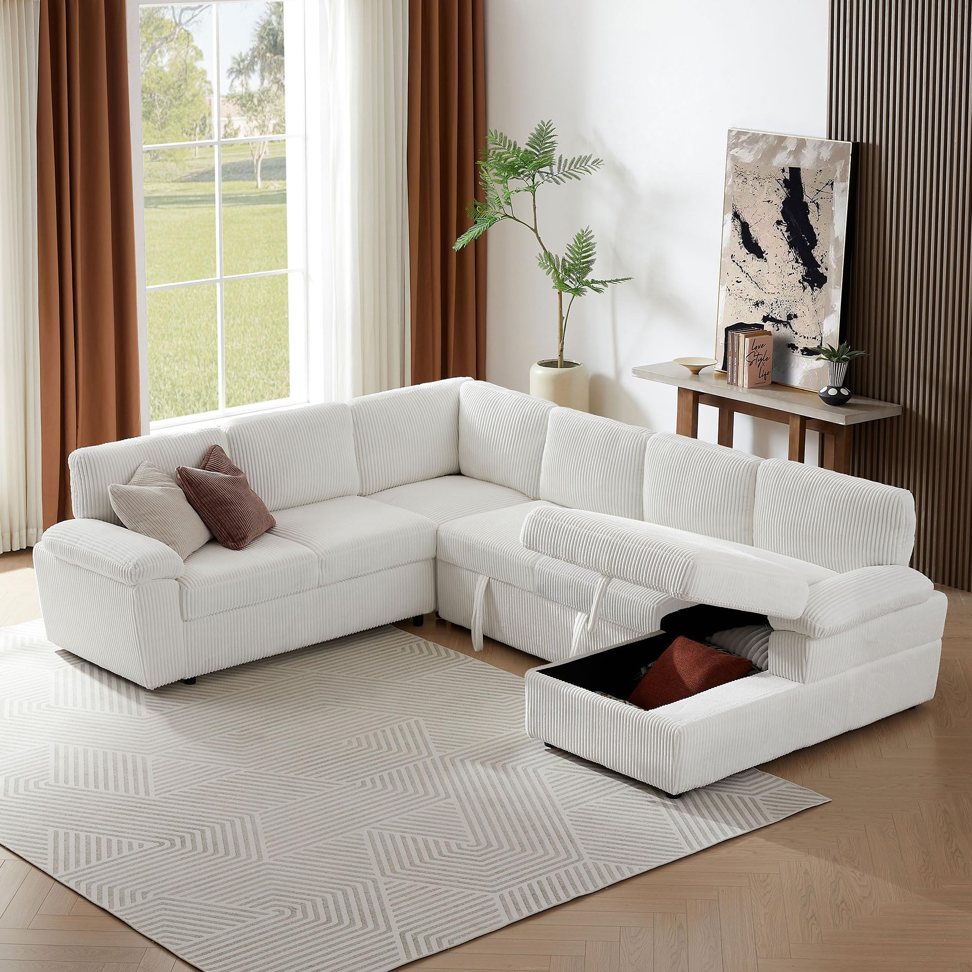 Modular Sleeper Sectional Sofa with Storage